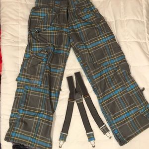 x5 plaid snowboarding pants womens size small